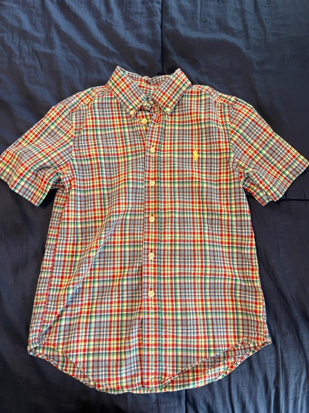 Boys Ralph Lauren Multi-Color Plaid Short-Sleeve Button-Down Shirt
